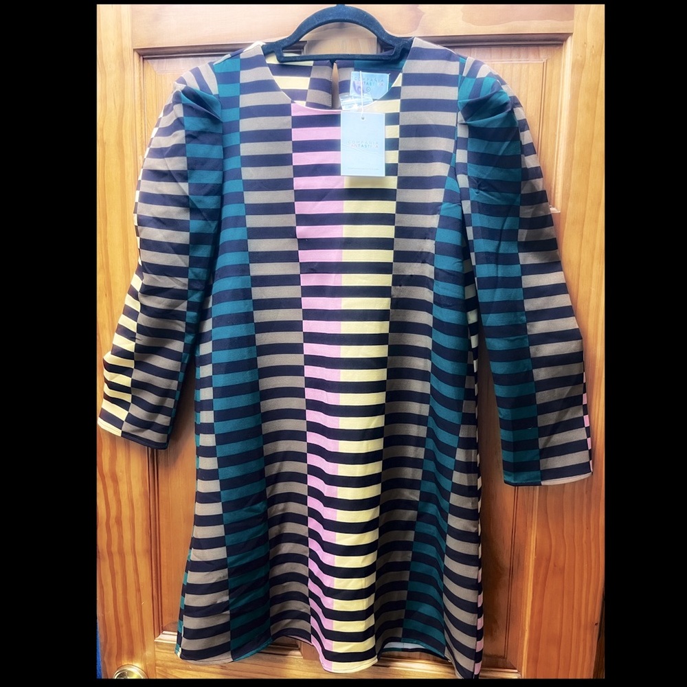 Compana Fantastica color block mini shift dress: Medium NWT!